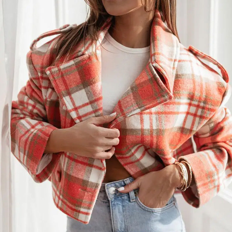 Claire Mercer Plaid Peacoat