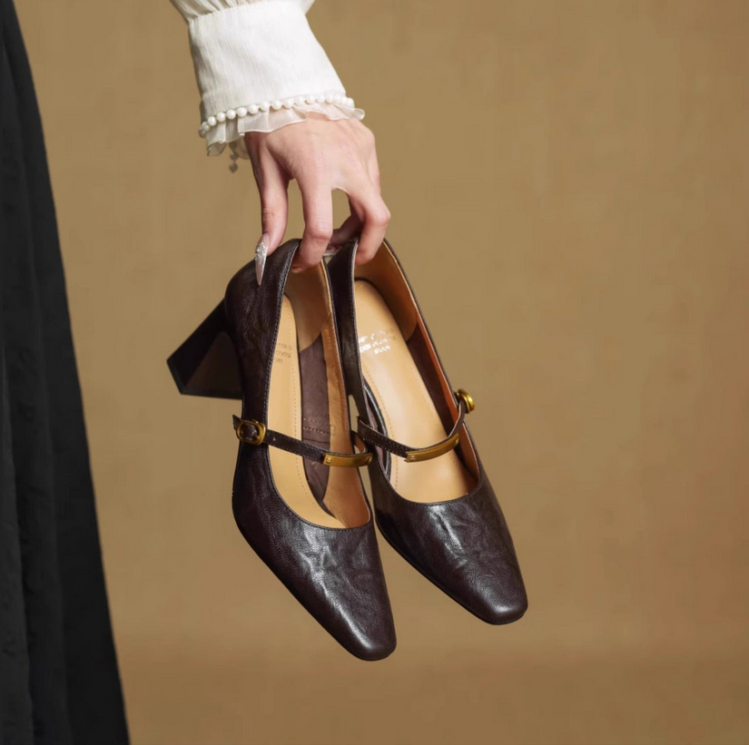 Emily Genuine Leather Heels