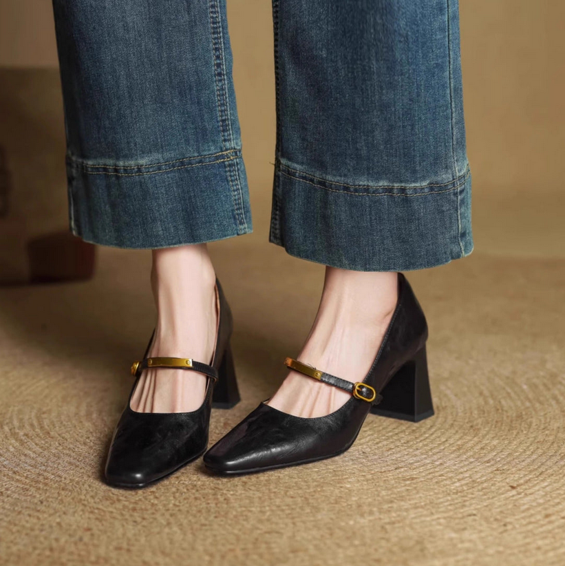 Emily Genuine Leather Heels